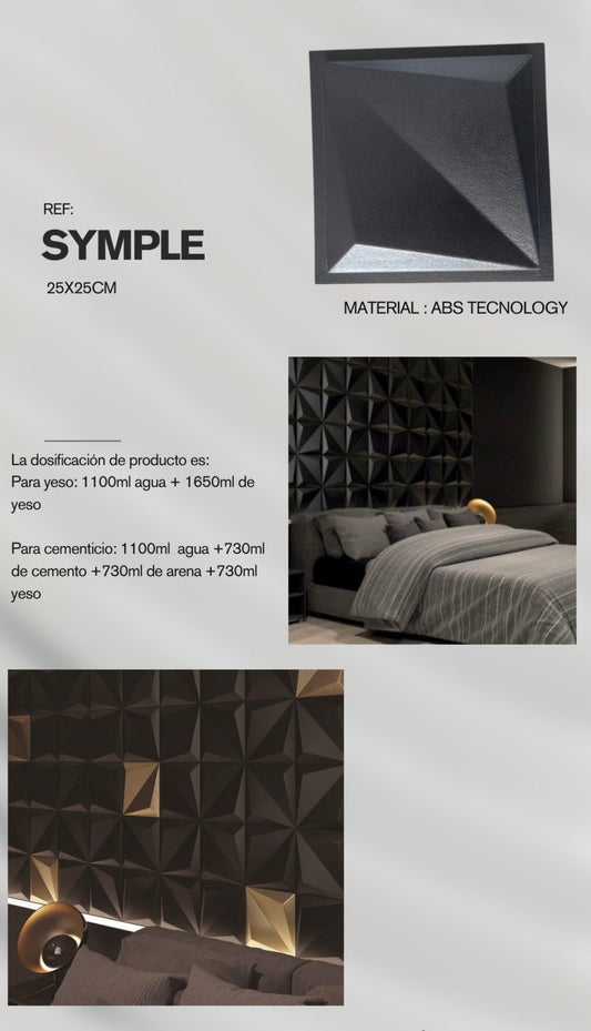 Molde ref symple de 25x25cm en ABS hasta 700 copias