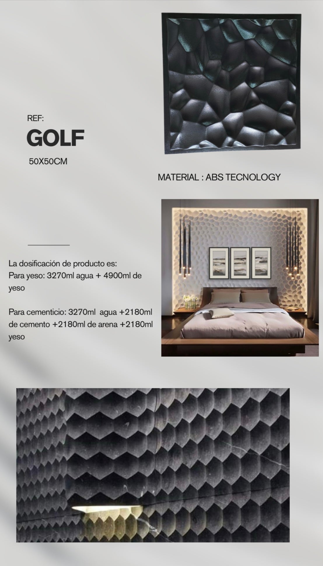 Molde ref: Golf de 50x50cm hasta 800 copias (200 m2 de fabricación )