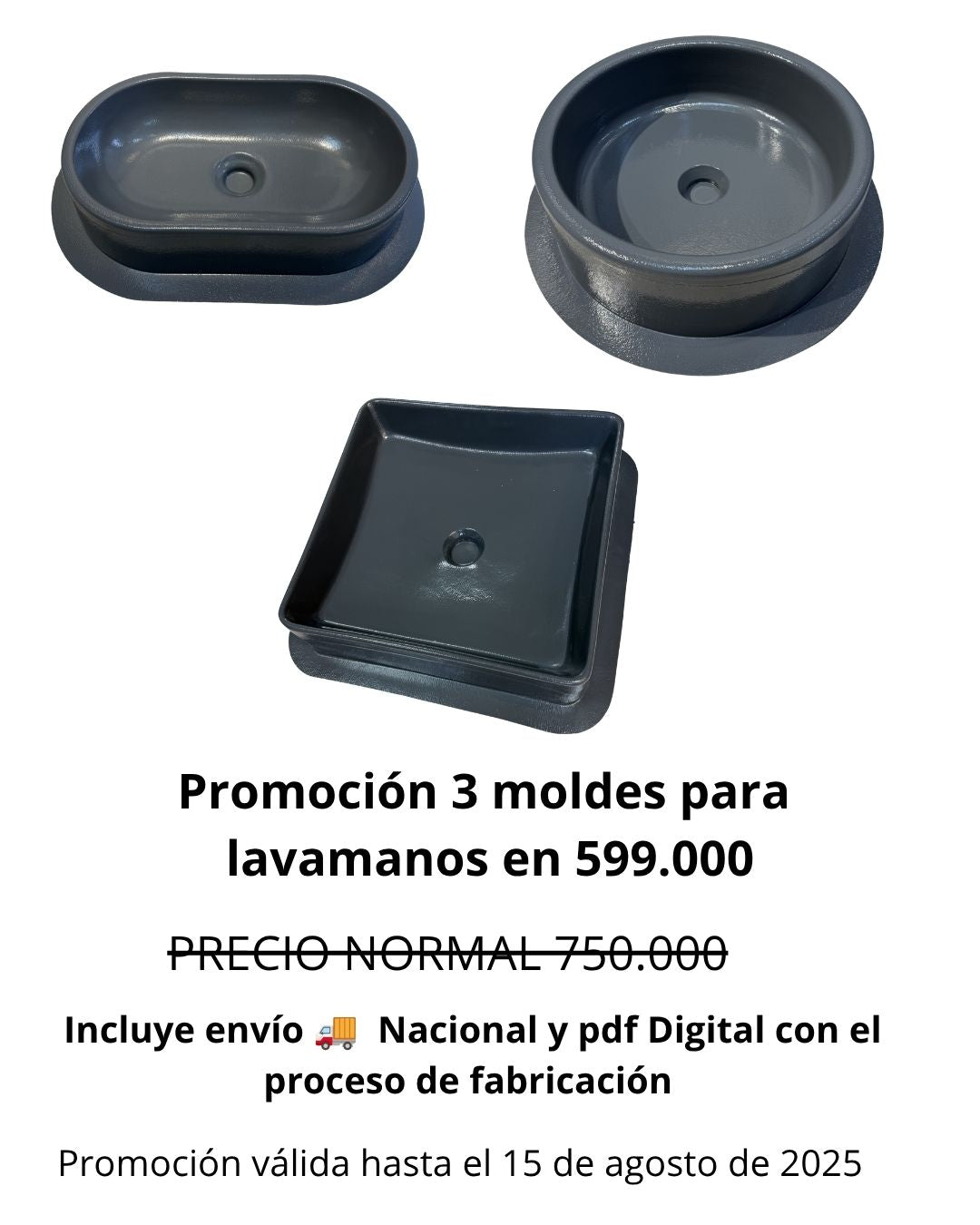 KIT DE 3 MOLDES DE LAVAMANOS