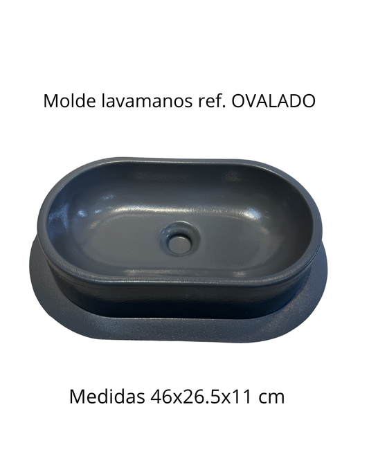 Molde ref. OVALADO en ABS para fabricar lavamanos en concreto