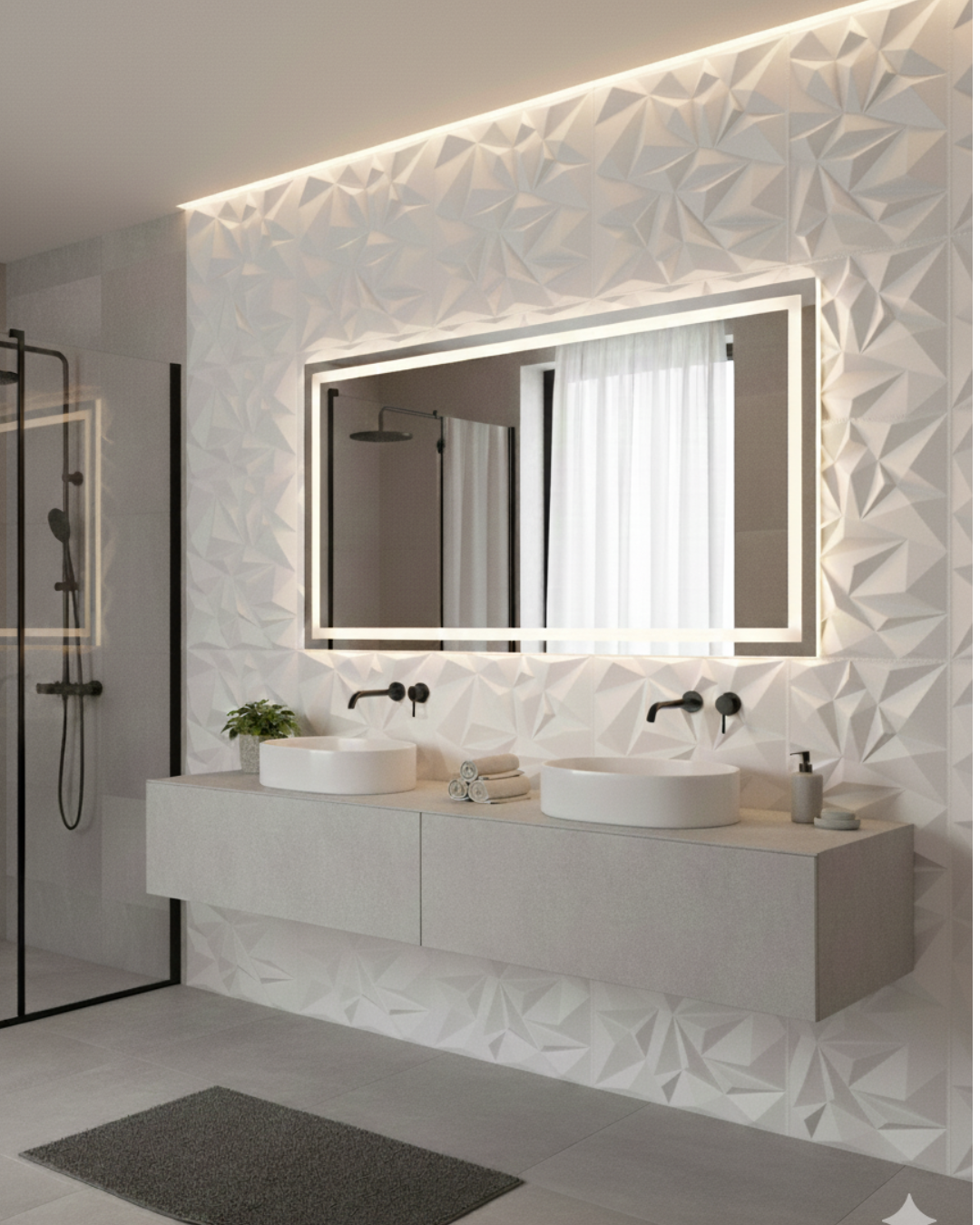 Molde ref. ICE DE 39X39cm en ABS para fabricar pared 3D en yeso o concreto