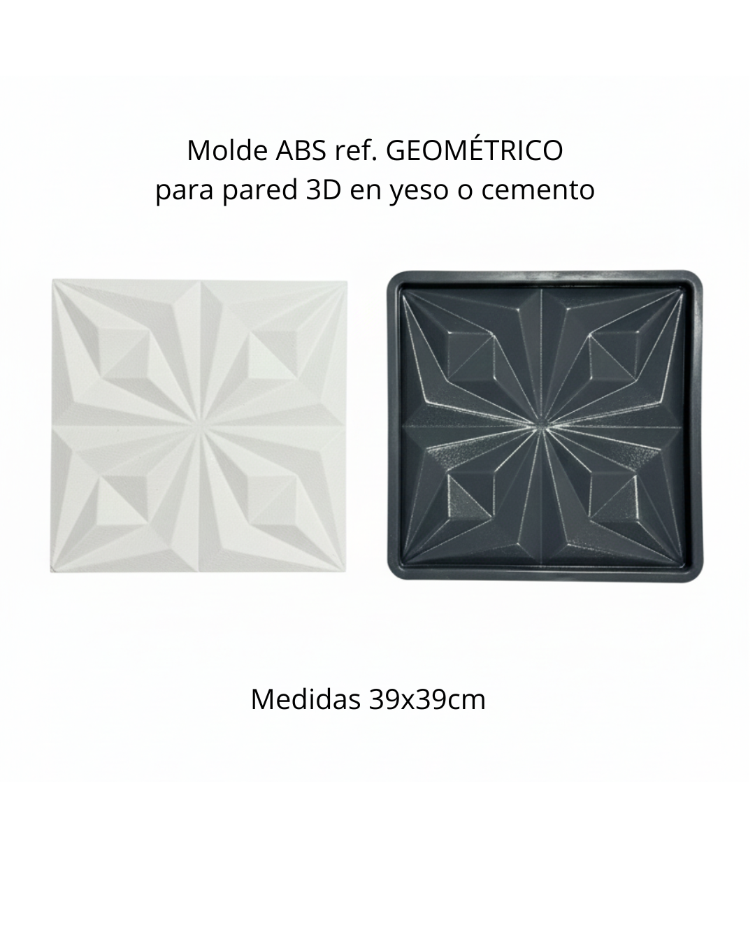 Molde ref. GEOMETRICO de 39x39cm en ABS para fabricar pared 3D en yeso o concreto