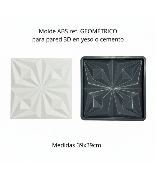 Molde ref. GEOMETRICO de 39x39cm en ABS para fabricar pared 3D en yeso o concreto