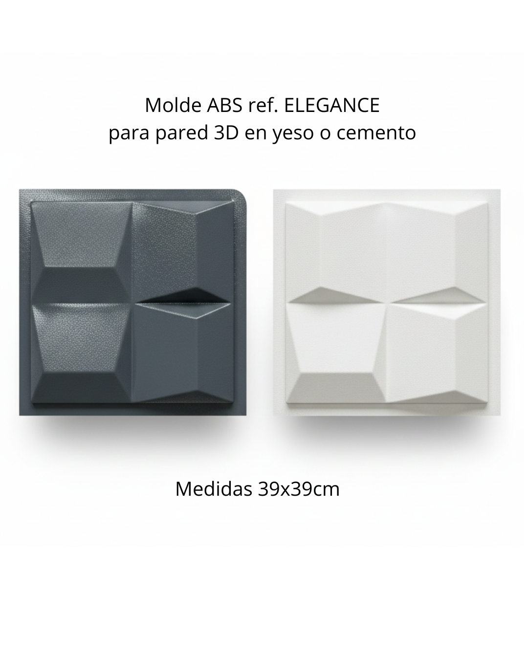 Molde ref. ELEGANCE de 39X39CM  en ABS para fabricar pared 3D en yeso o concreto