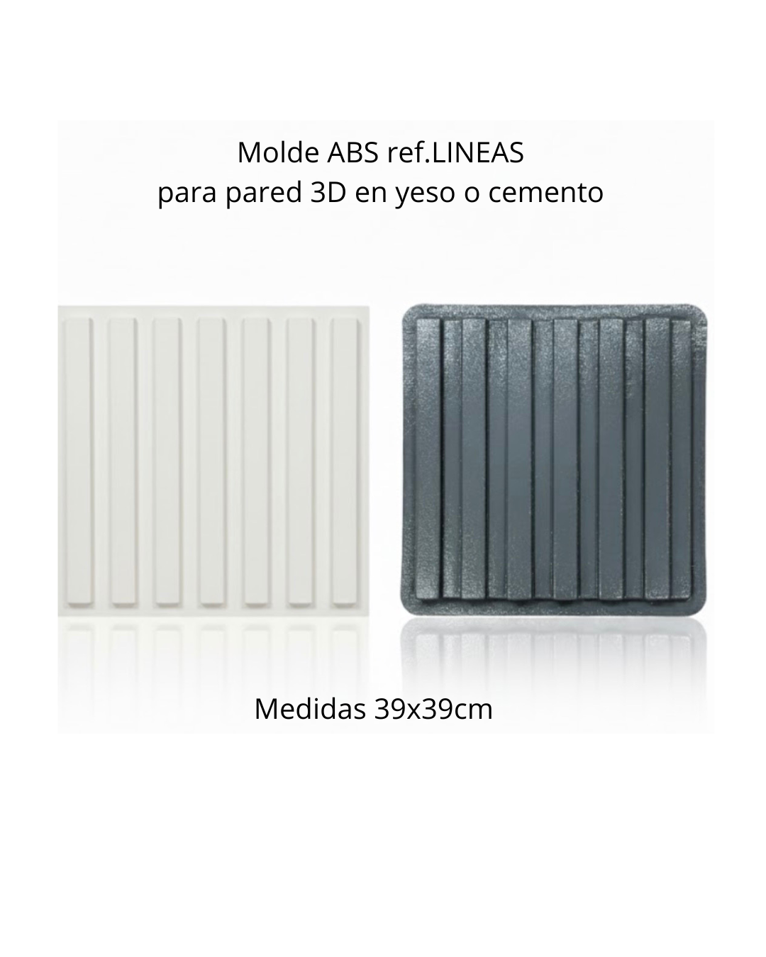 Molde ref. LINEAS DE 39X39 cm en ABS para fabricar pared 3D en yeso o concreto