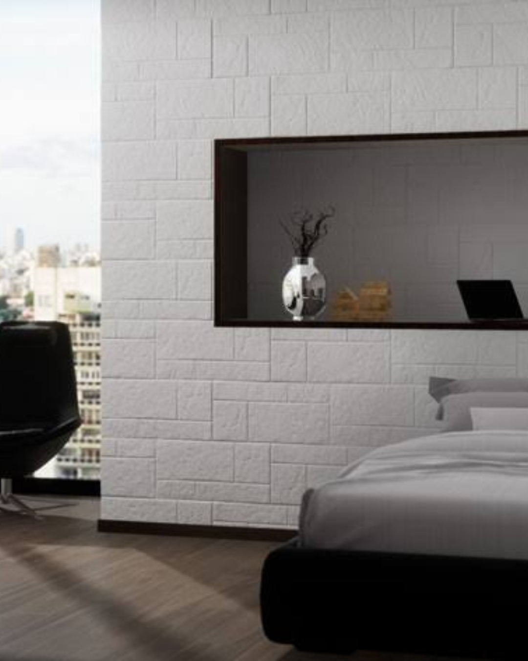 Molde ref. Travertino en ABS de 43x23 cm para fabricar pared 3D en yeso o concreto