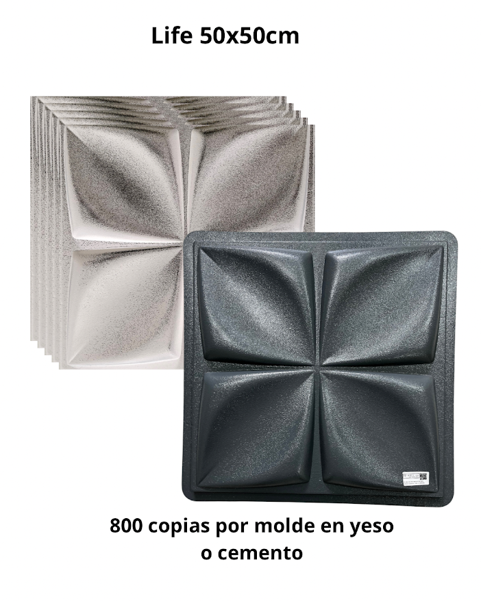 Molde ref: Life de 50x50cm hasta 800 copias (200m2)de fabricación