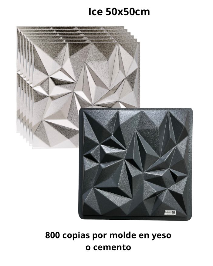 Molde ref: Ice de 50x50cm en ABS hasta 800copias (200 m2 de fabricación)