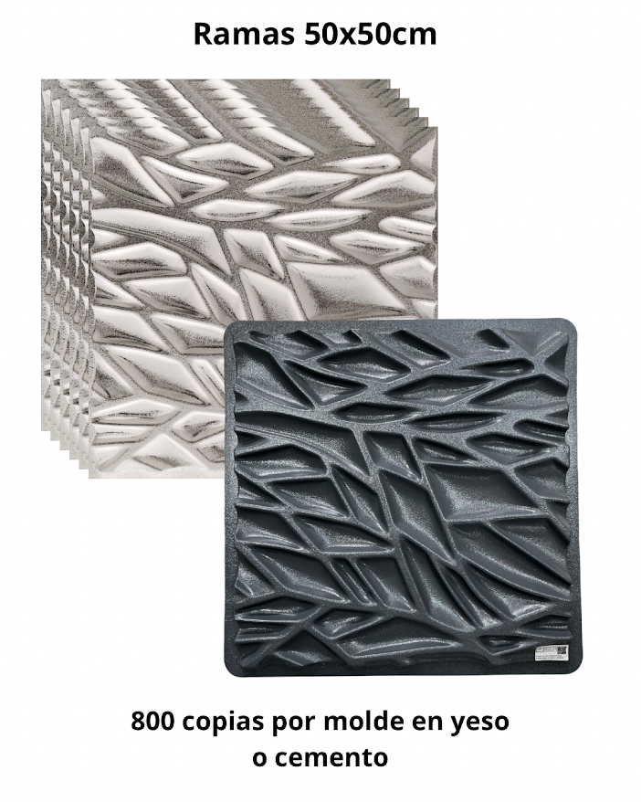 Molde ref: Ramas de 50x50cm en ABS hasta 800 copias (200m2 de fabricación )