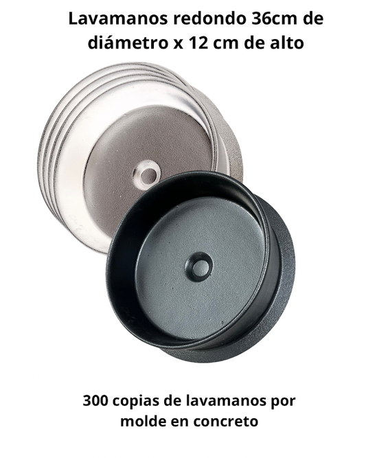 Molde ref: Redondo en ABS para fabricar lavamanos (300copias)