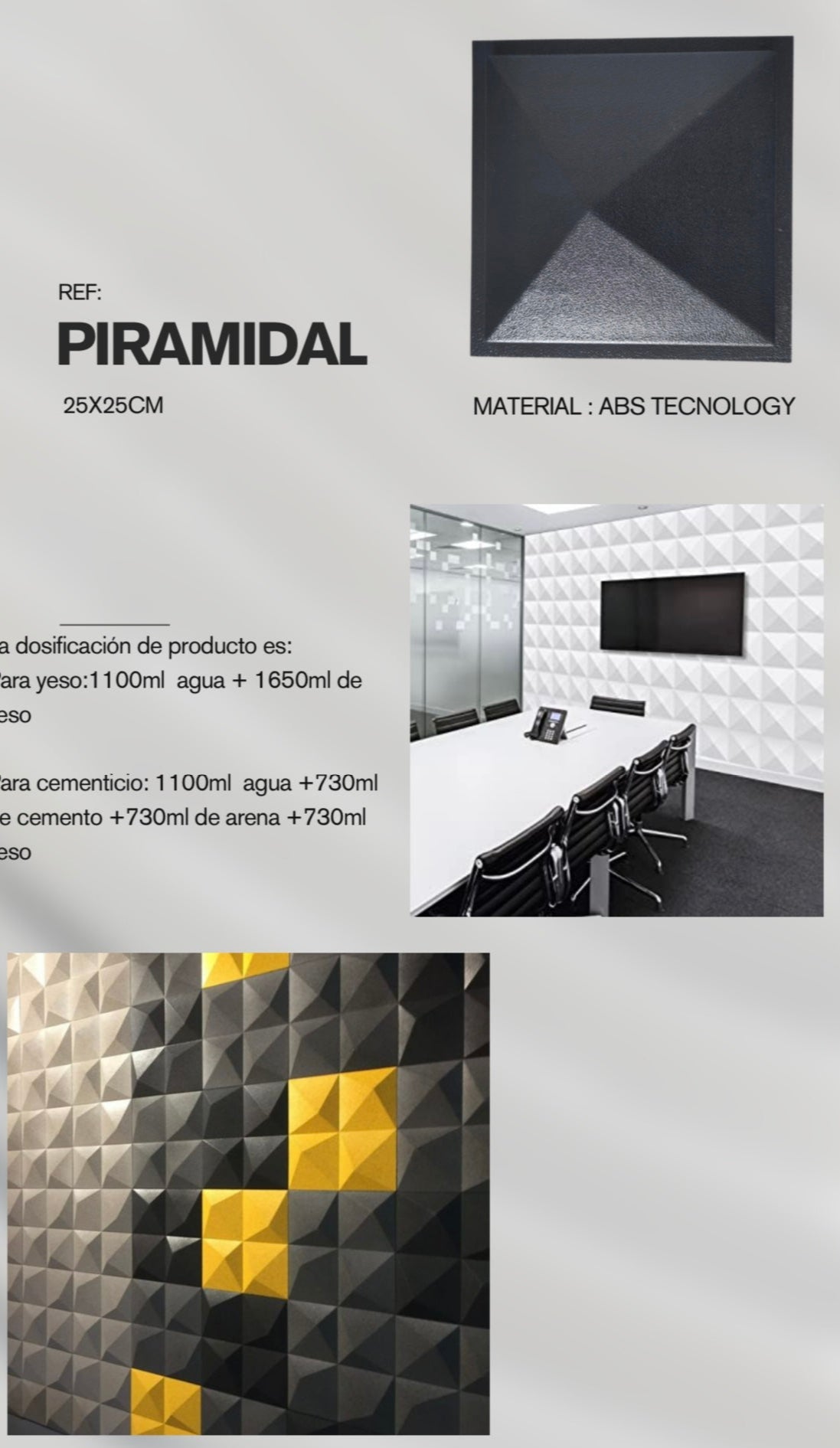 Molde ref: piramidal de 25x25 cm en ABS hasta 700 copias