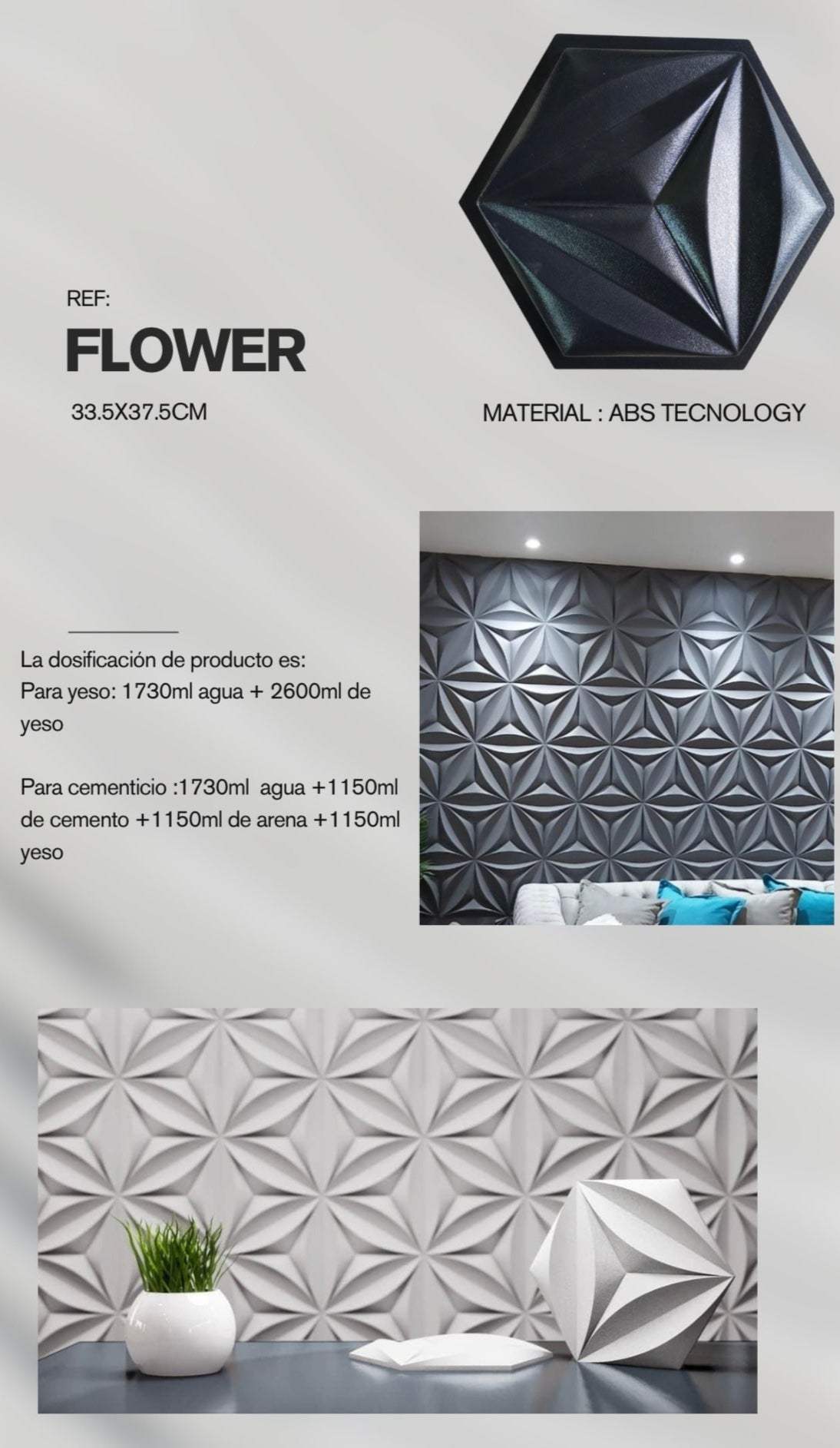 Molde ref: Flower de 38x33 cm en ABS hasta 700 copias